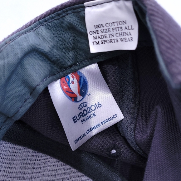 UEFA16 EURO2016 FRANCE Soccer Cap Dad Hat Gray Adjustable - Picture 6 of 6